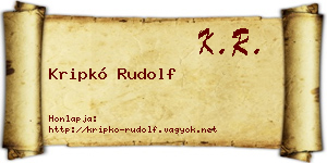Kripkó Rudolf névjegykártya